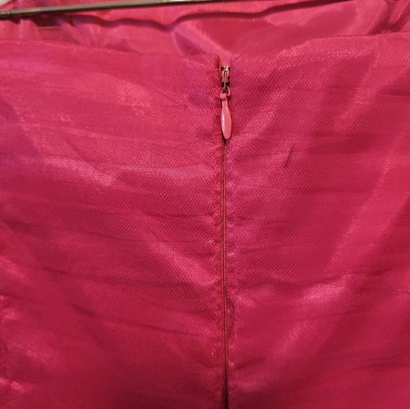 Size 8 Vintage Night Way Collection Strapless Hot Pink Tulle Dress - Picture 4 of 6